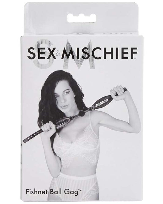 SEX & MISCHIEF FISHNET BALL GAG image 0