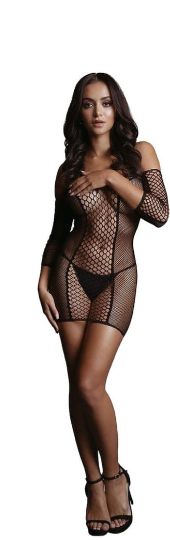 Le Desir Duo Net Sleeved Mini Dress One Size image 0
