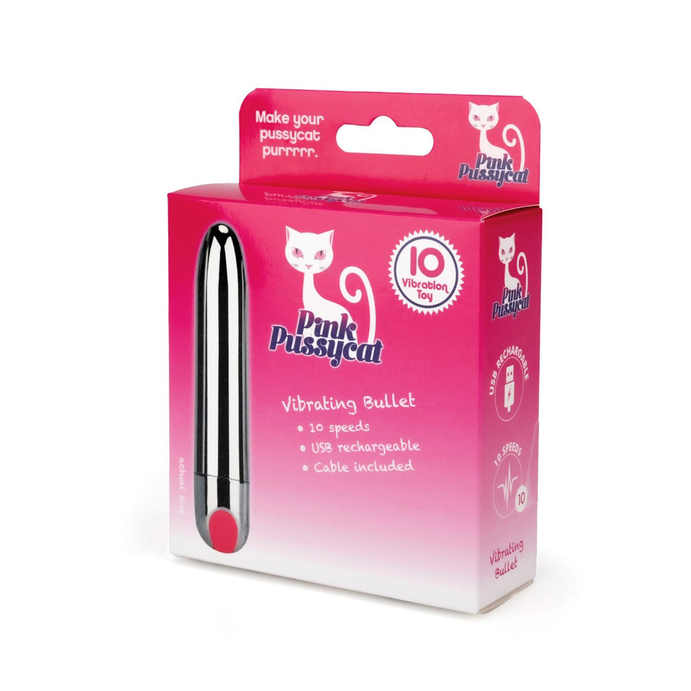 Pink Pussycat – 10 Speed Vibrating Bullet (Silver) image 0
