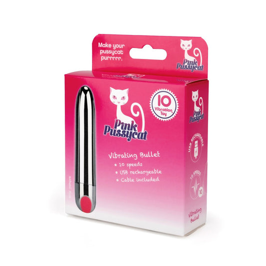 Pink Pussycat – 10 Speed Vibrating Bullet (Silver) image 0