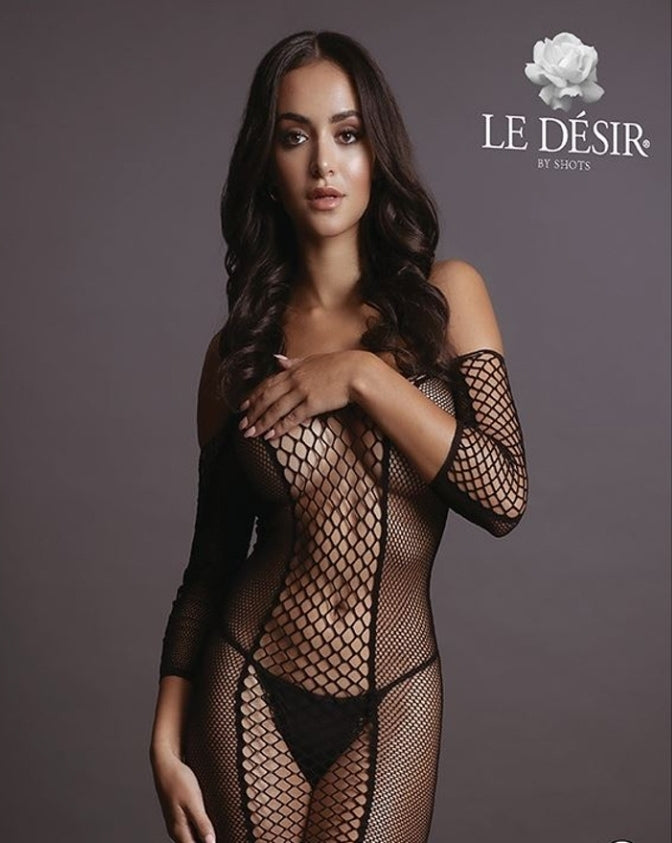 Le Desir Duo Net Sleeved Mini Dress One Size image 1