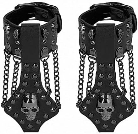 Ouch by Shots Toys - Skull Handcuffs with Chains - Black image 1